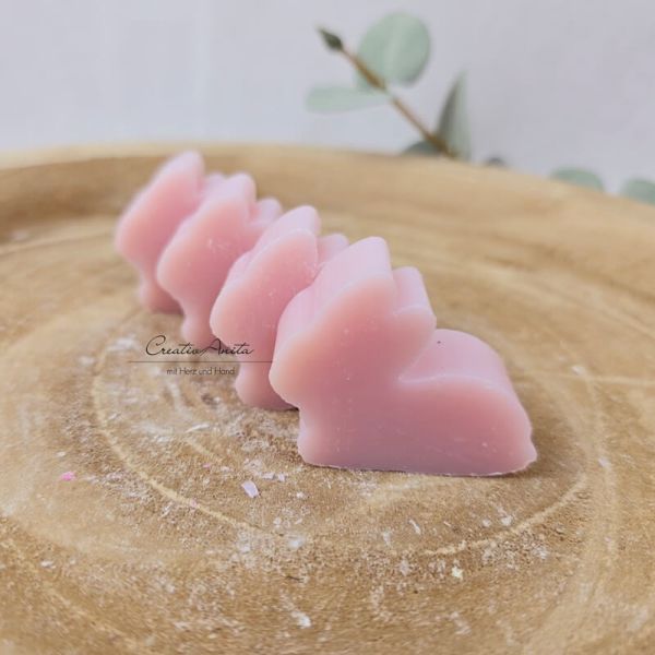 4 St. Schafmilchseifen-Hasen sitzend MAGNOLIE - Frühlingsgeschenk - Ostern